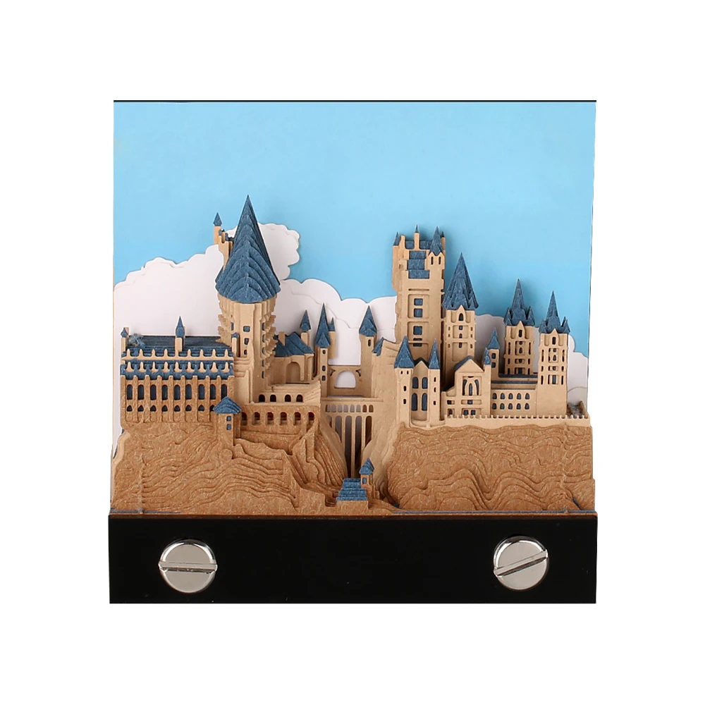 Omoshiroi Block Hary Potter Weekly Calendar Paper Block 3d Hogwarts Castle Memo Pad Note Cube With Retail Gift Box