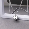 White dice/titanium steel chain 70cm