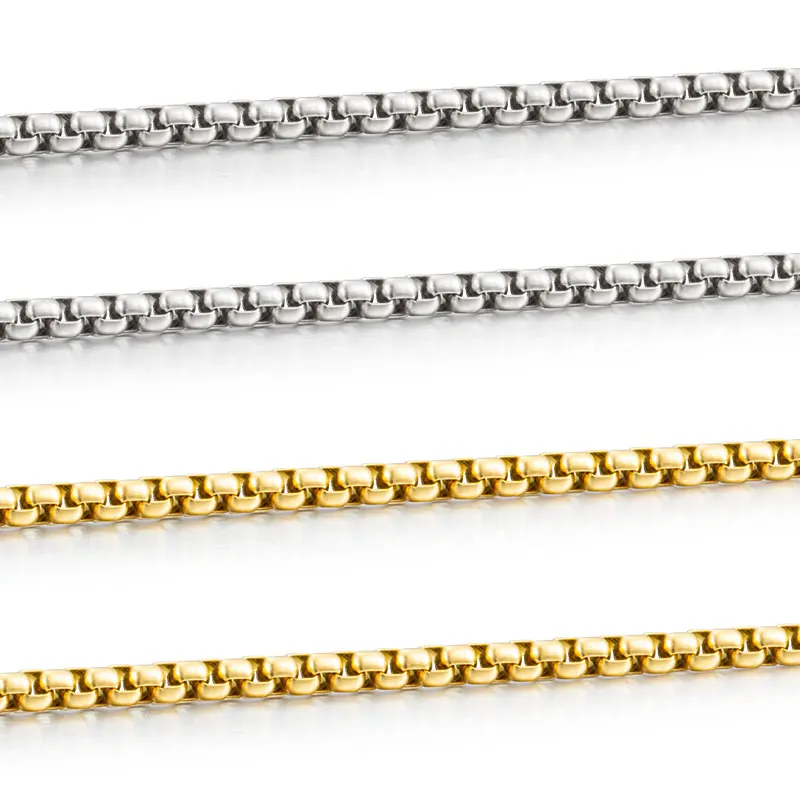 Gold Silver Plated Stainless Steel Square Pearls Chain Non Tarnish ...
