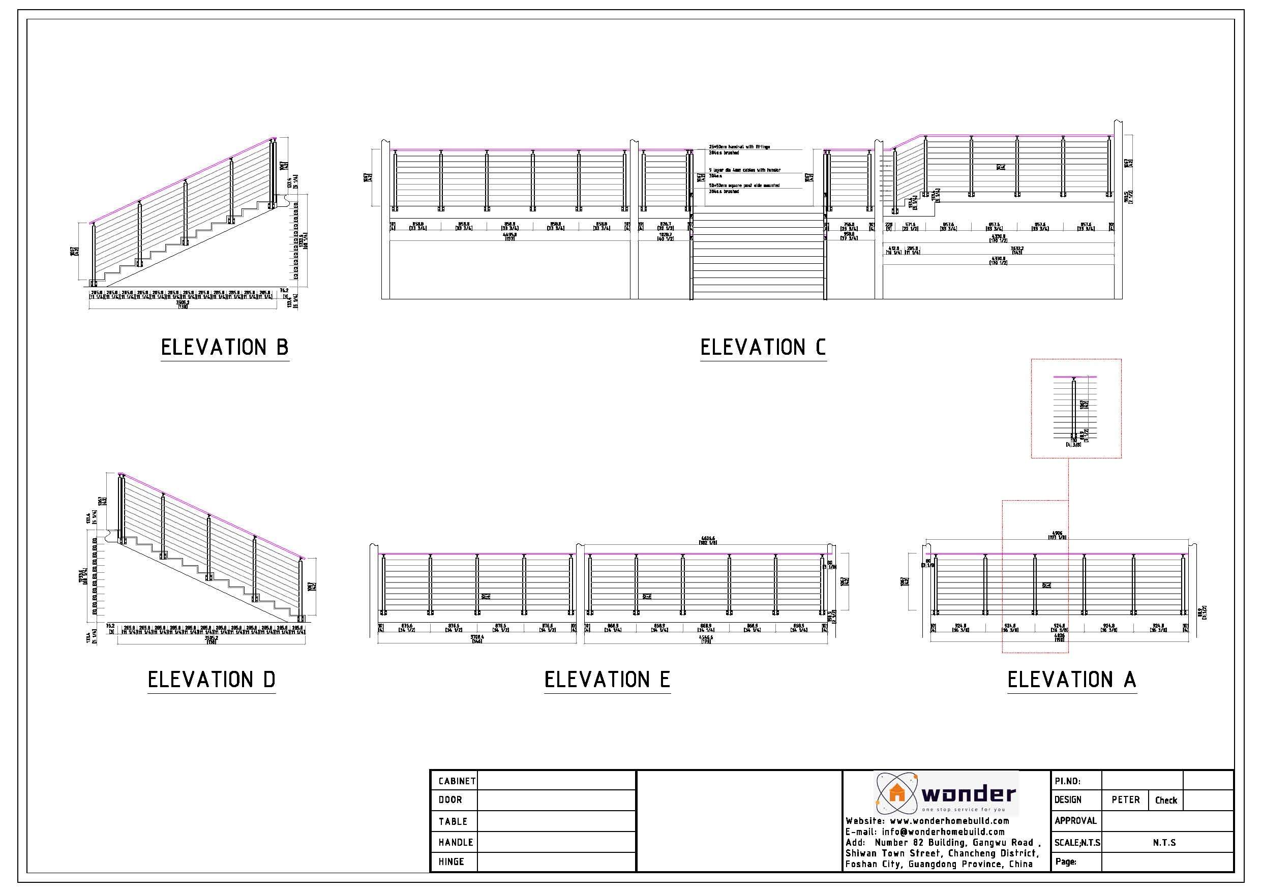 Square Railing Drawing China Customized Deck With Aluminum Railing Factory Exterior Balcony ...