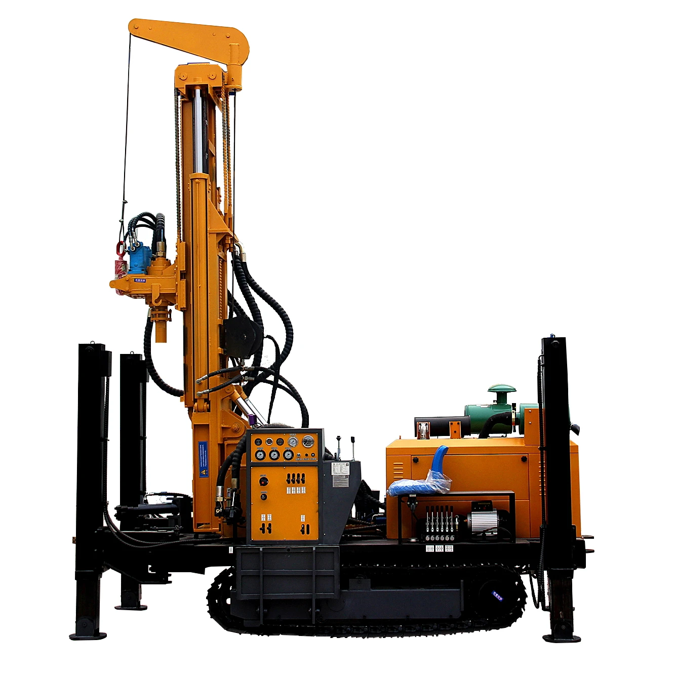 
 300m hydraulic drive steel crawler mounted small dth water well drill rig for sale