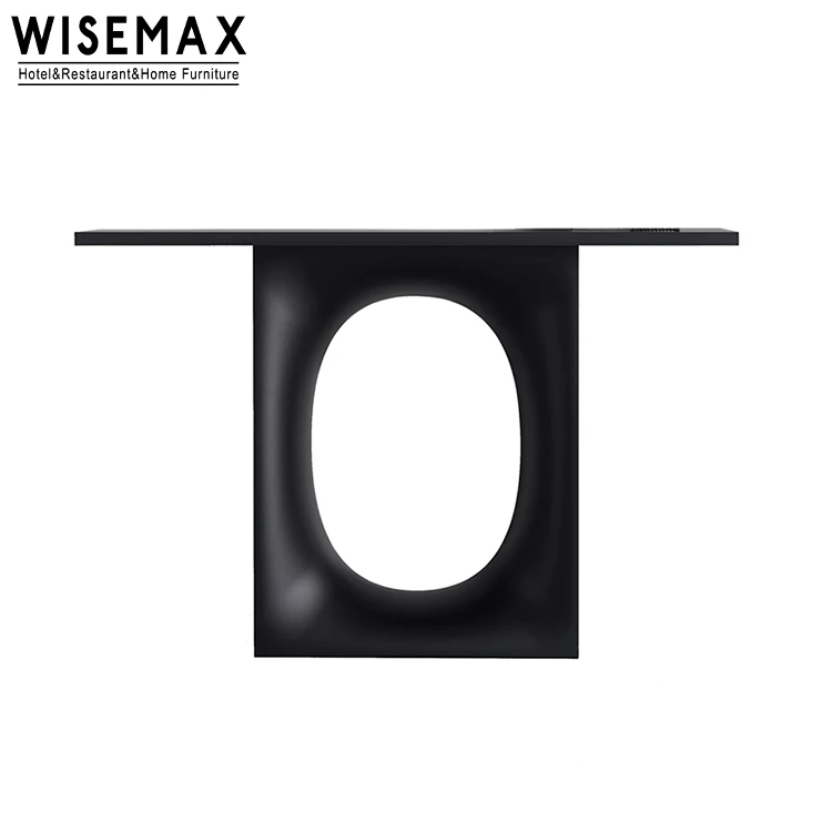 WISEMAX FURNITURE Light Luxury Modern Nordic Table for Living Room Hotel Marble and Fiber Glass Console Table