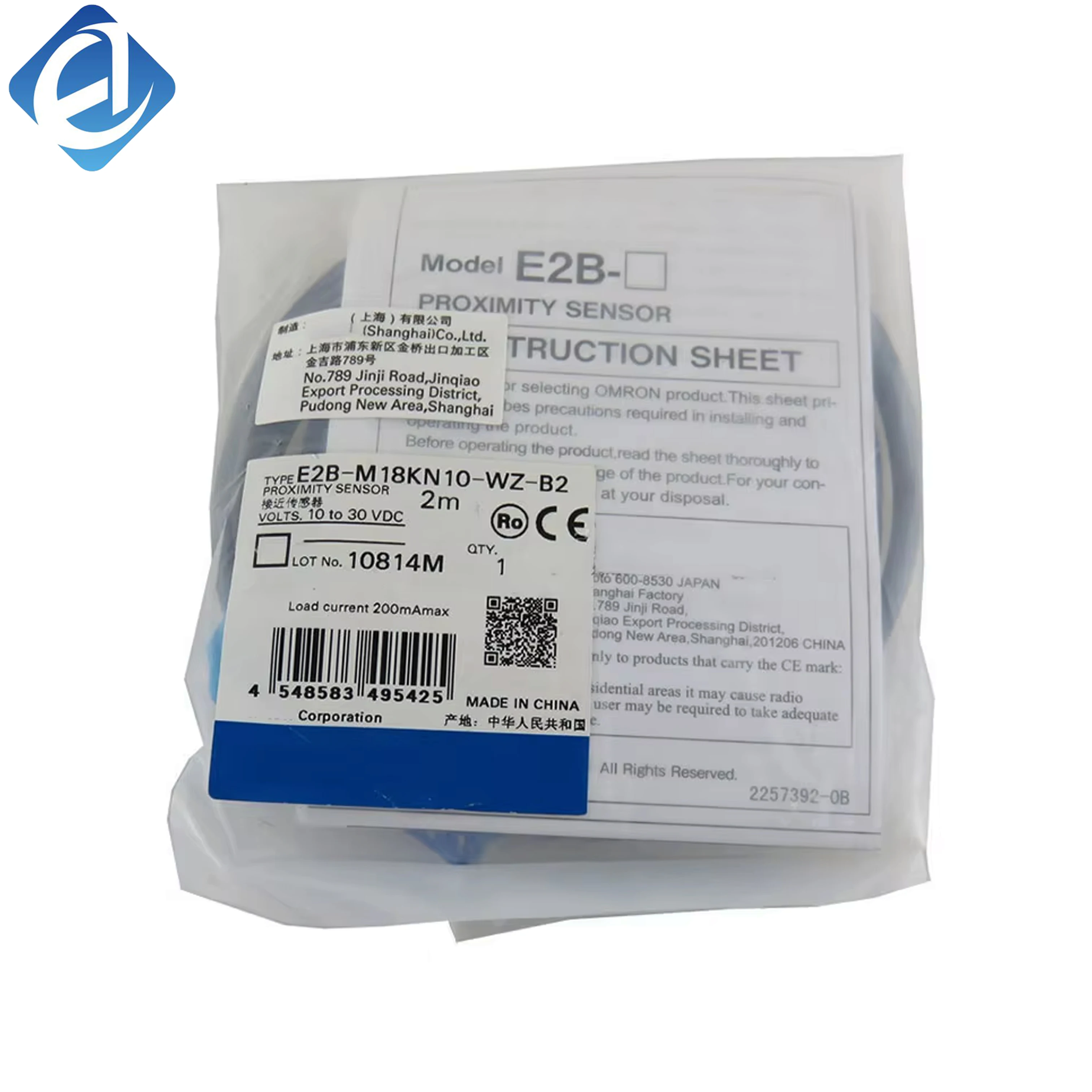 New Original Omron E2B series inductive proximity sensor. With M18 thread and 10mm sensing distance, it achieves stable metal detection with waterproof and dustproof performance. Widely used in mechanical limit detection, position sensing and automatic eq