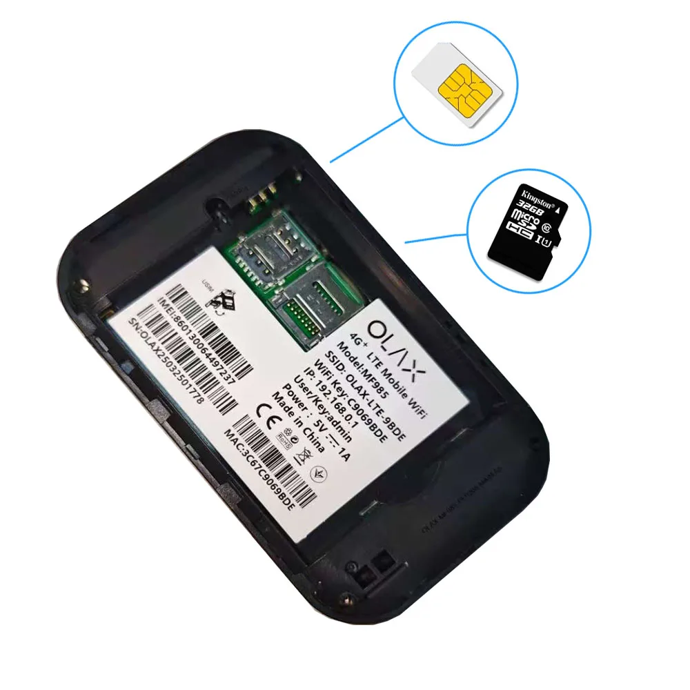 OLAX MF985 High Speed Unlocked Modem Hotspot Esim Sim Card 3000mah Wireless Pocket Wifi6 4g Lte Portable Wifi 4g Router