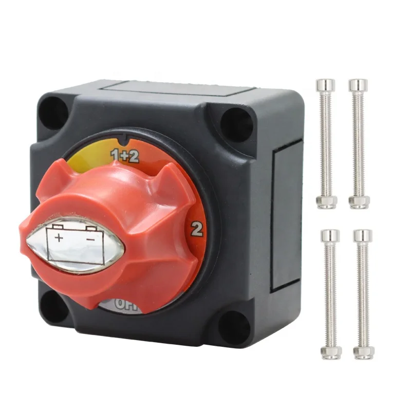 4-Position Marine Battery Isolator Switch with On-Off Knob Cut off and ...