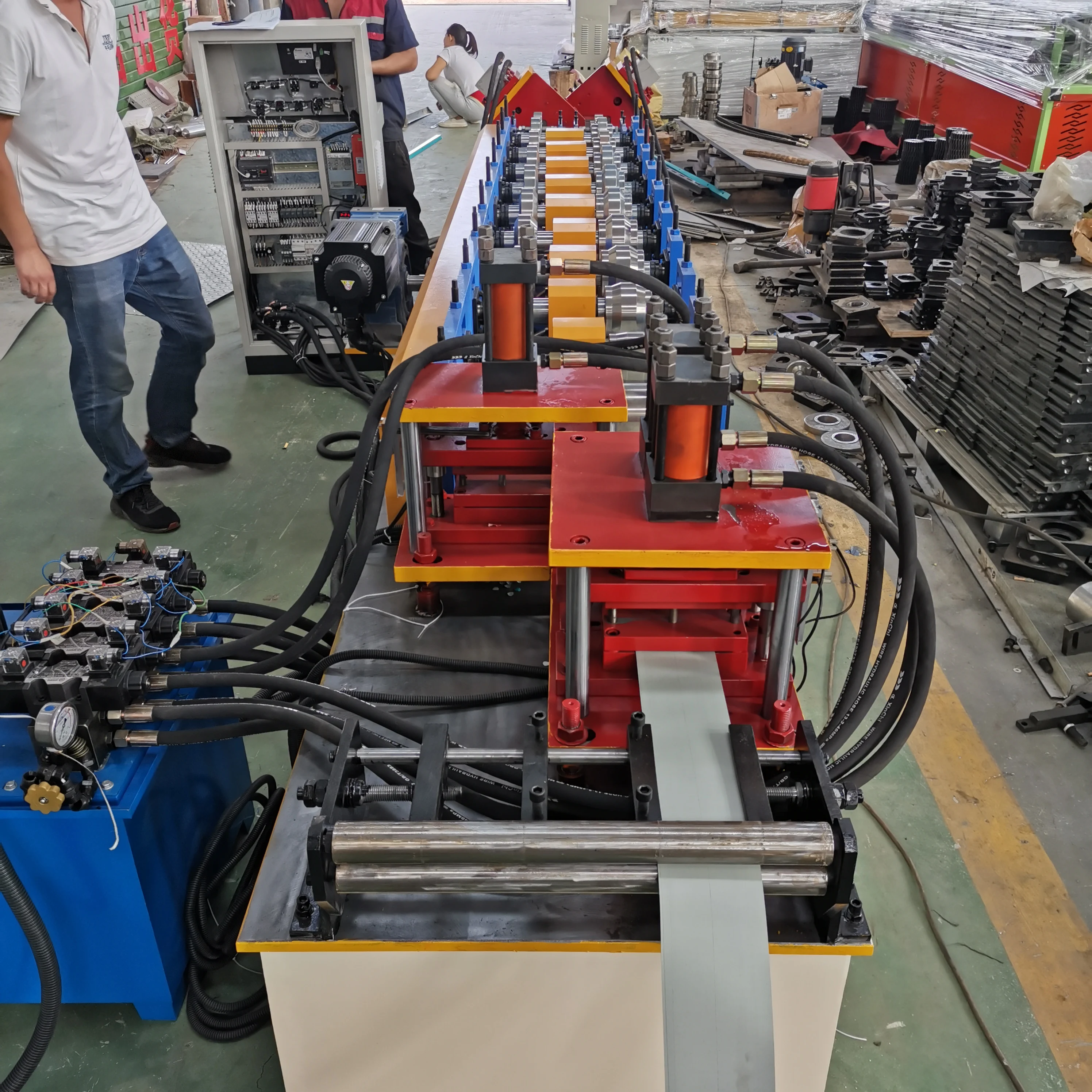 Building Material Metal U Furring Channel Double Line Rolling Forming Machine