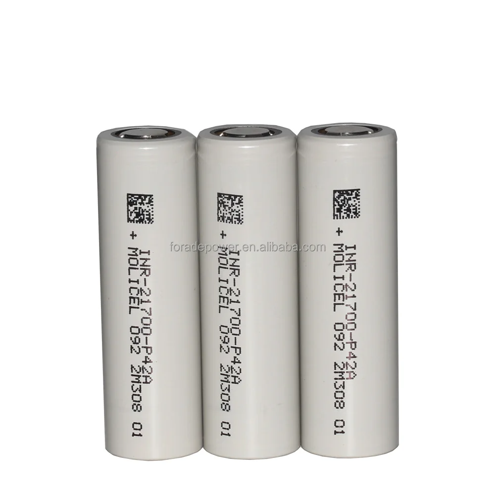 Molicel 3.6v 21700 Molicell P42a 4200mah Max 45a Discharge Support -40 ...