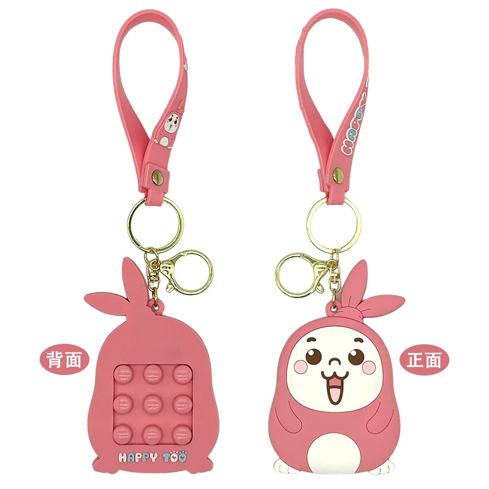 Unai 4 Colors Popet Keychain Creative Keychain PVC Cute Rabbit Keyring