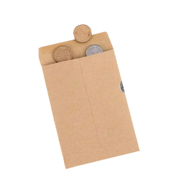 Маленькие конверты из крафт-бумаги с логотипом на