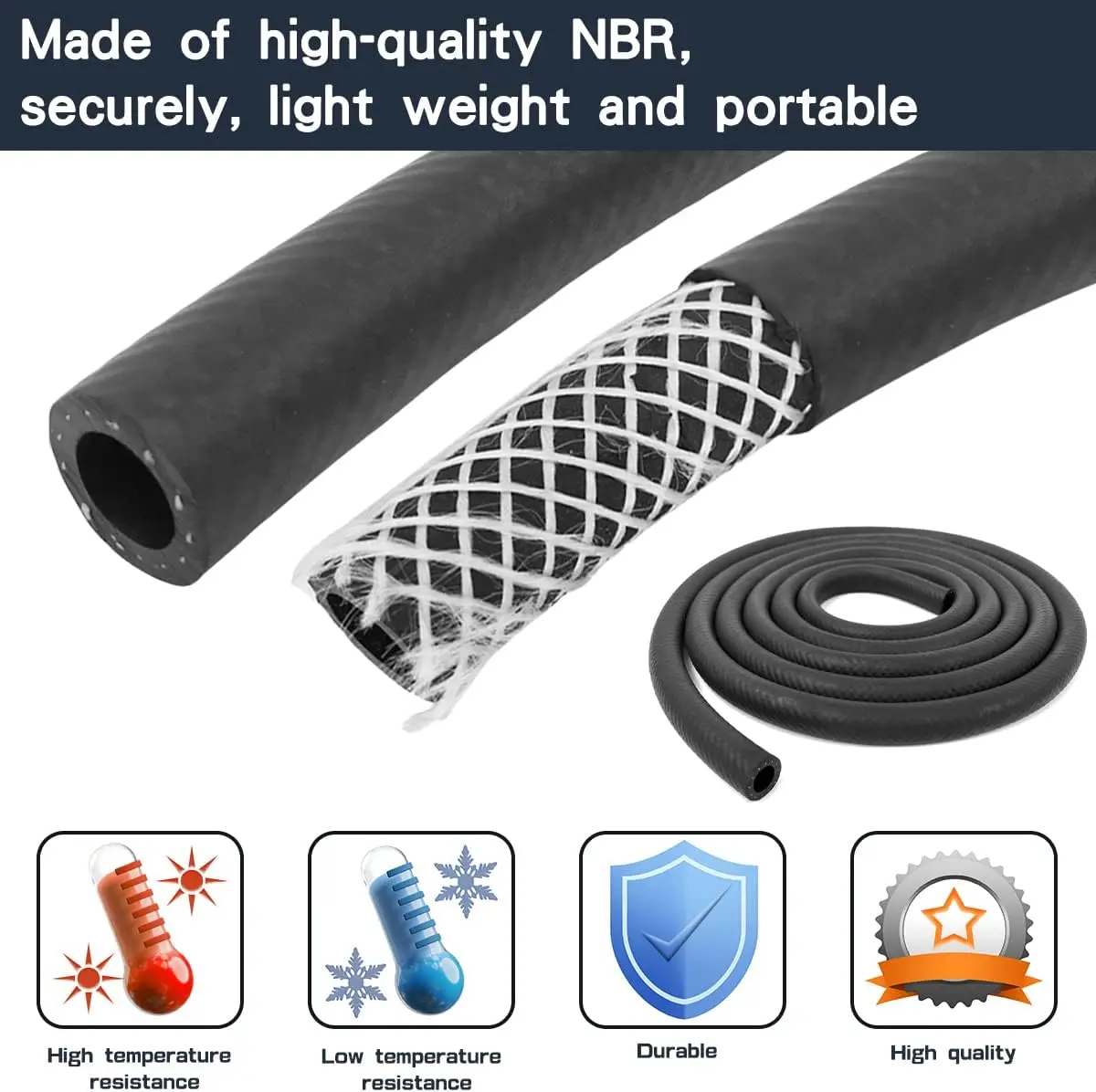 Multipurpose Low Pressure Nbr Hose Diesel Flexible Oem Rubber Fuel