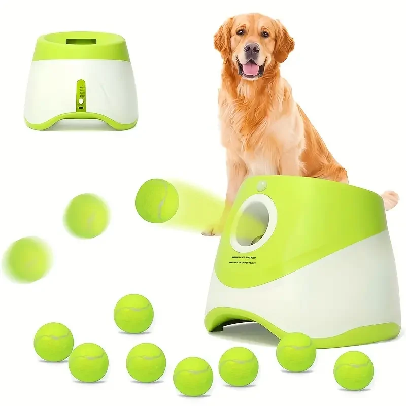 Automatic Dog Ball Launcher - Adjustable Distance 10-45ft, With 3 Balls, For Small/Medium Dogs