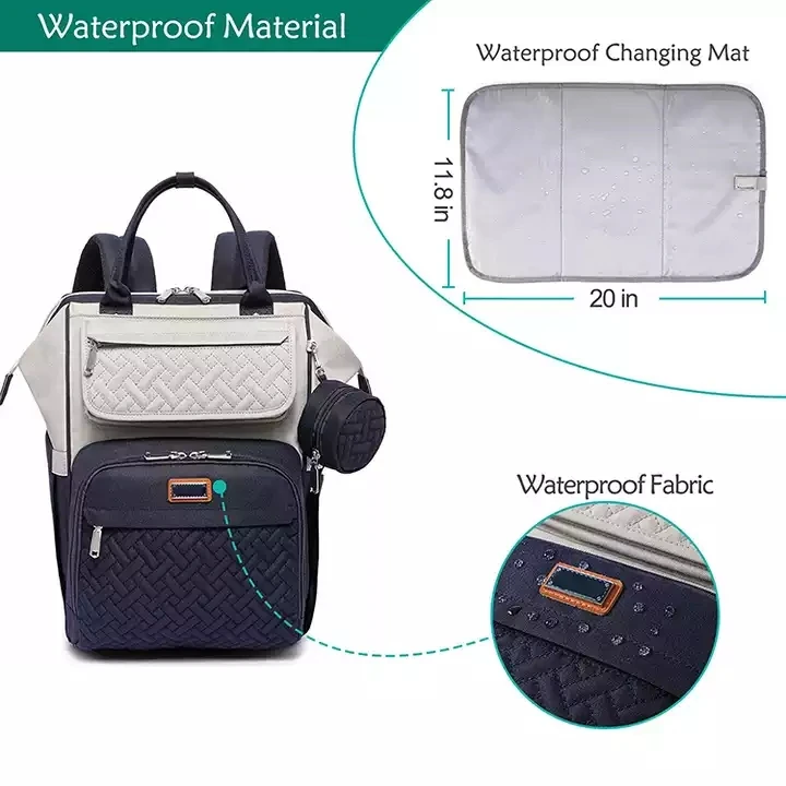 Custom Baby Nappy Changing Bags Waterproof Travel Backpack with Changing Mat Mother Baby Waterproof Diaper Bag Backpack