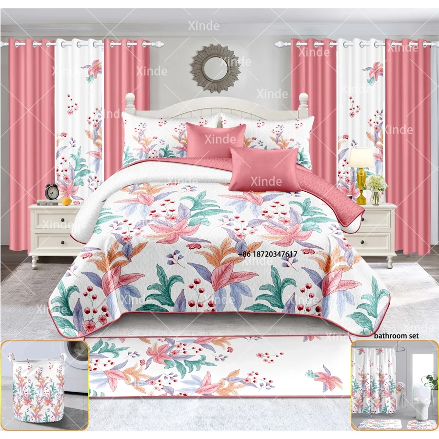 Lilianna 20 Pieces Bed Sheet Set With Matching Curtains Top Sale King