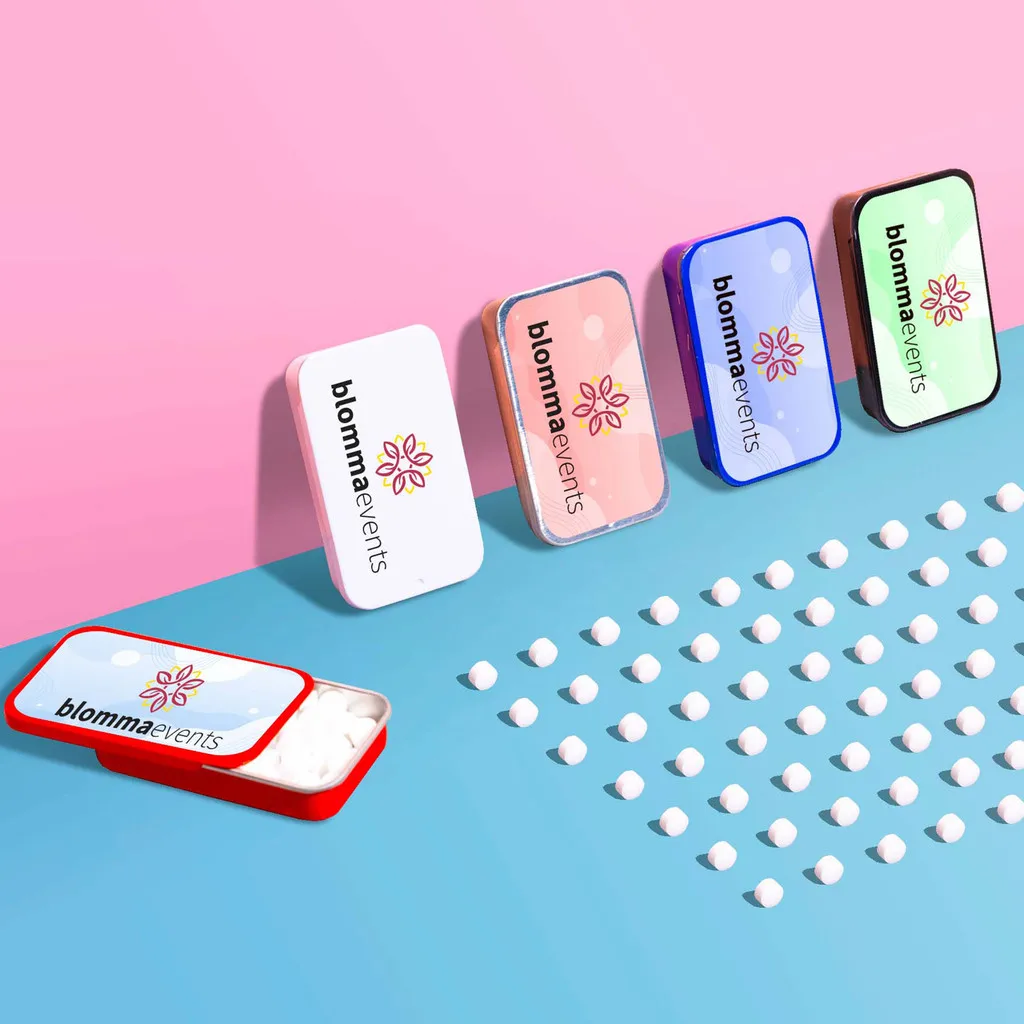 Customized Small Lip Balm Slide Top Mini Metal Tin Container Child Proof Candy Mint Aluminum Tin