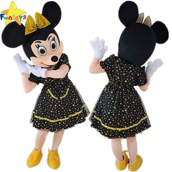 Funtoys CE Cute Mickey Minnie Mascot Costume Mouse Character Fancy Party Dress Cosplay Black Gold Eugen Dress