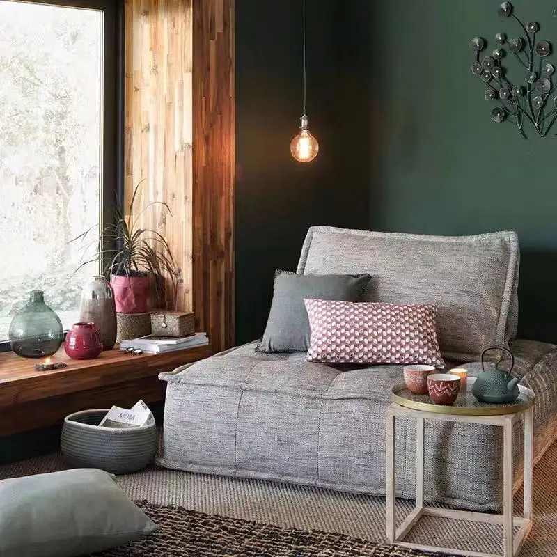 Stylish Italian Modular Velvet Sofa Set Living Room Design Fabric Sectional Sofa Set Freely Combine Nordic Single Sofa