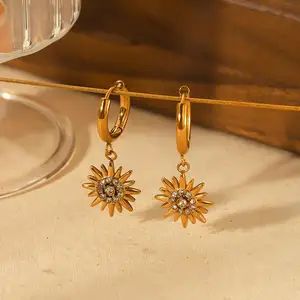 Drop Earrings Styling Cartoon Sunflower Flowers Decorate Lovely  2026 New Hypoallergenic Anniversary Custom Drop Earrings