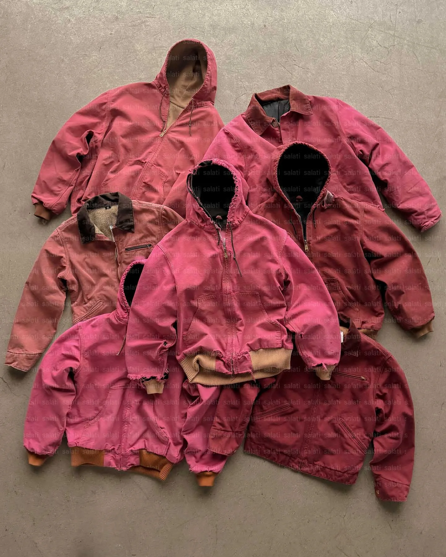 Salati Custom Twill Duck Canvas Distressed Mechanic Trucker Cargo Carpenter Detroit Worker Workwear Bomber Hoody Work Jacket Men