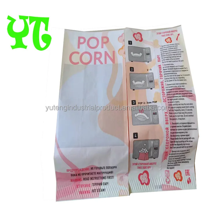Manufacturers Supply Disposable Microwave Popcorn Packaging Paper Bags