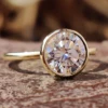 Round Bezel Moissanite Ring