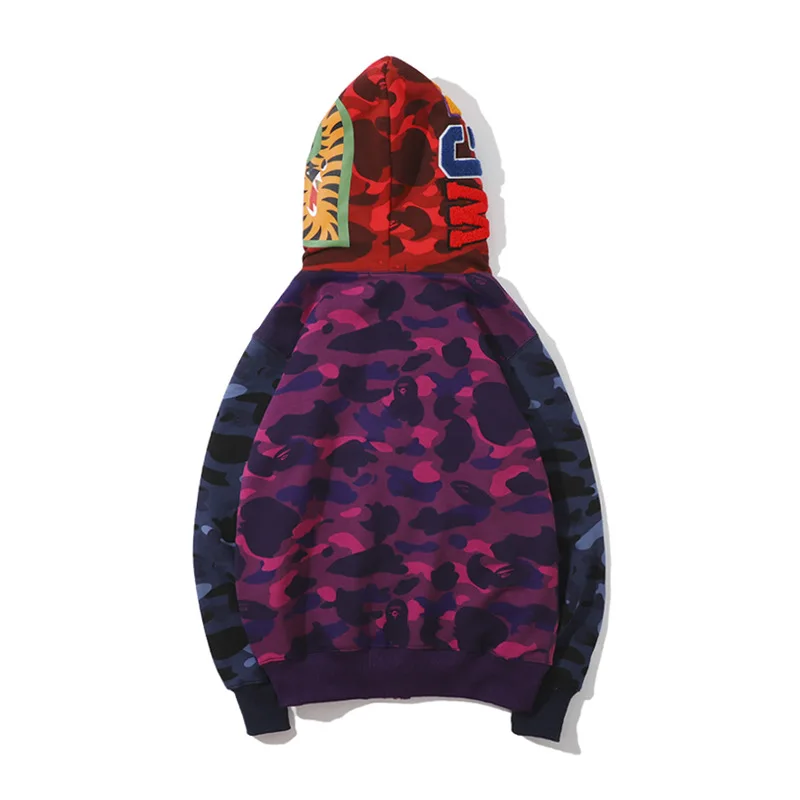 BAPE Giant shark full zip hoodie purple camo A Bathing Ape Size M