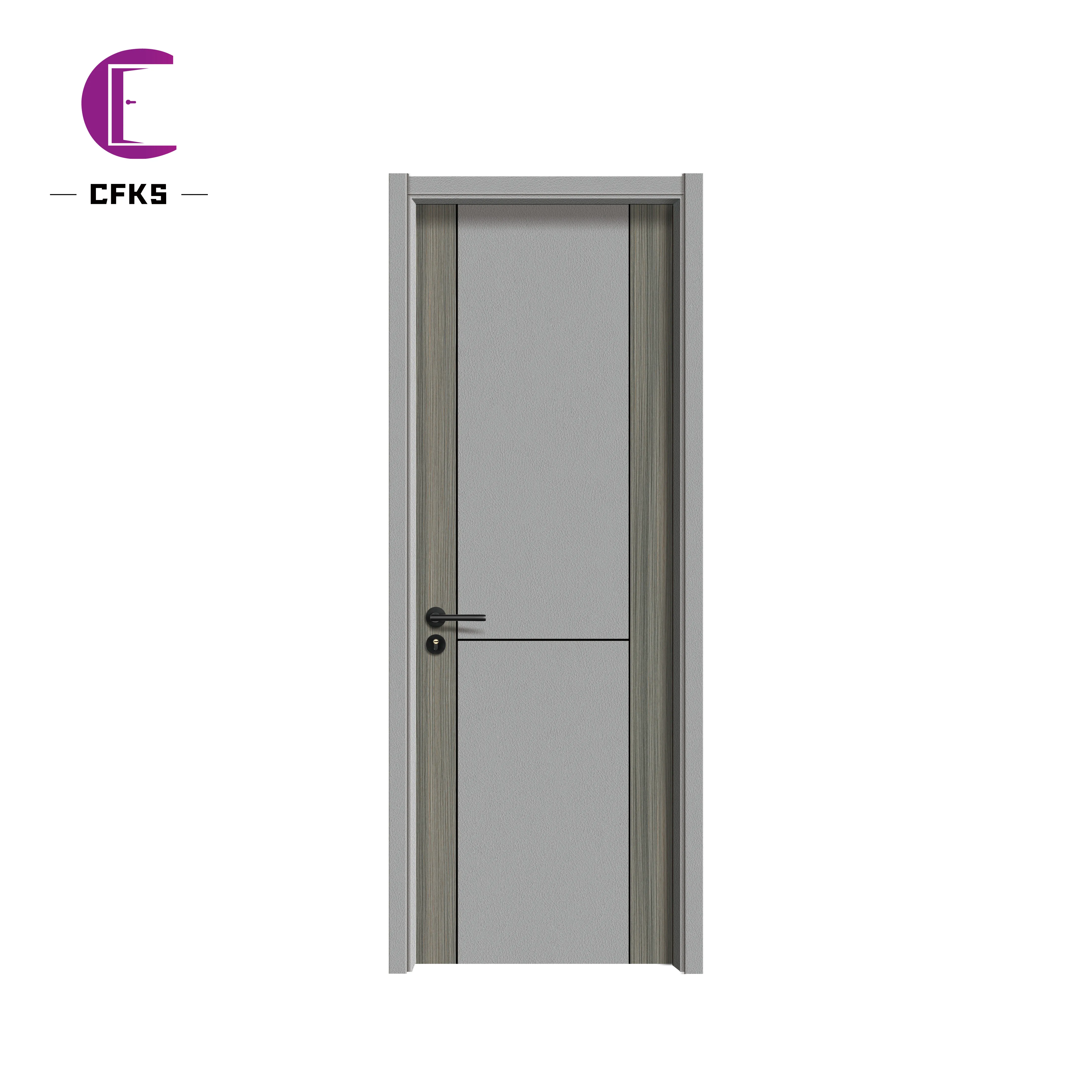 Factory Direct Sale Pvc Doors Design Bathroom Plywood Fiberboard Plain Particle New Meilamine Wooden Interior Door