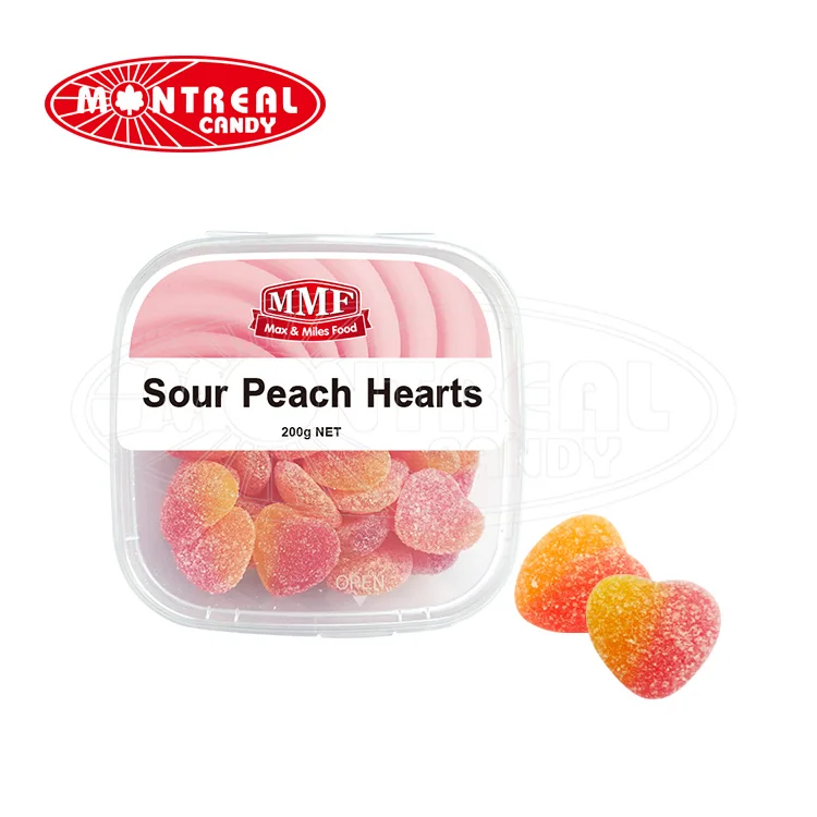 yummy  sugar free gummy candy sour hearts shape jelly gummies