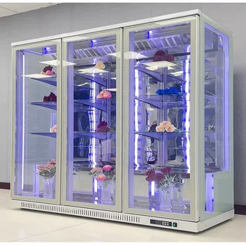 Commercial Upright Flower Display Showcase High Quality Glass Door for Flower Walk in Cooler Flower Refrigerator