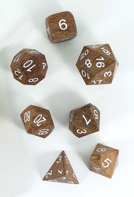 DND Wooden Dice Set 4 6 8 10 12 15 Sided 18mm 20mm Wooden Color Solid Wood Black Dice Points Rounded Wine Bulk Mahjong Dice