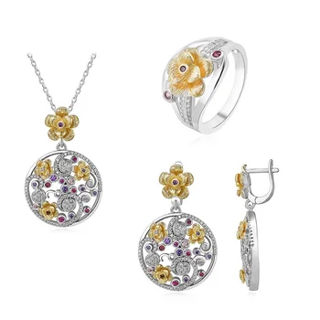 High Quality Wedding Jewelry Sets Dubai Bridal Best Selling White Gold Plated Jewelry Set