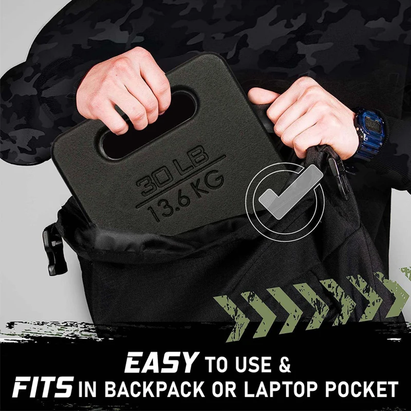 Cast Iron Ruck Plate, Weighted Plate for Rucking, Swings, Squat, Strength Training - Multiple Weights
