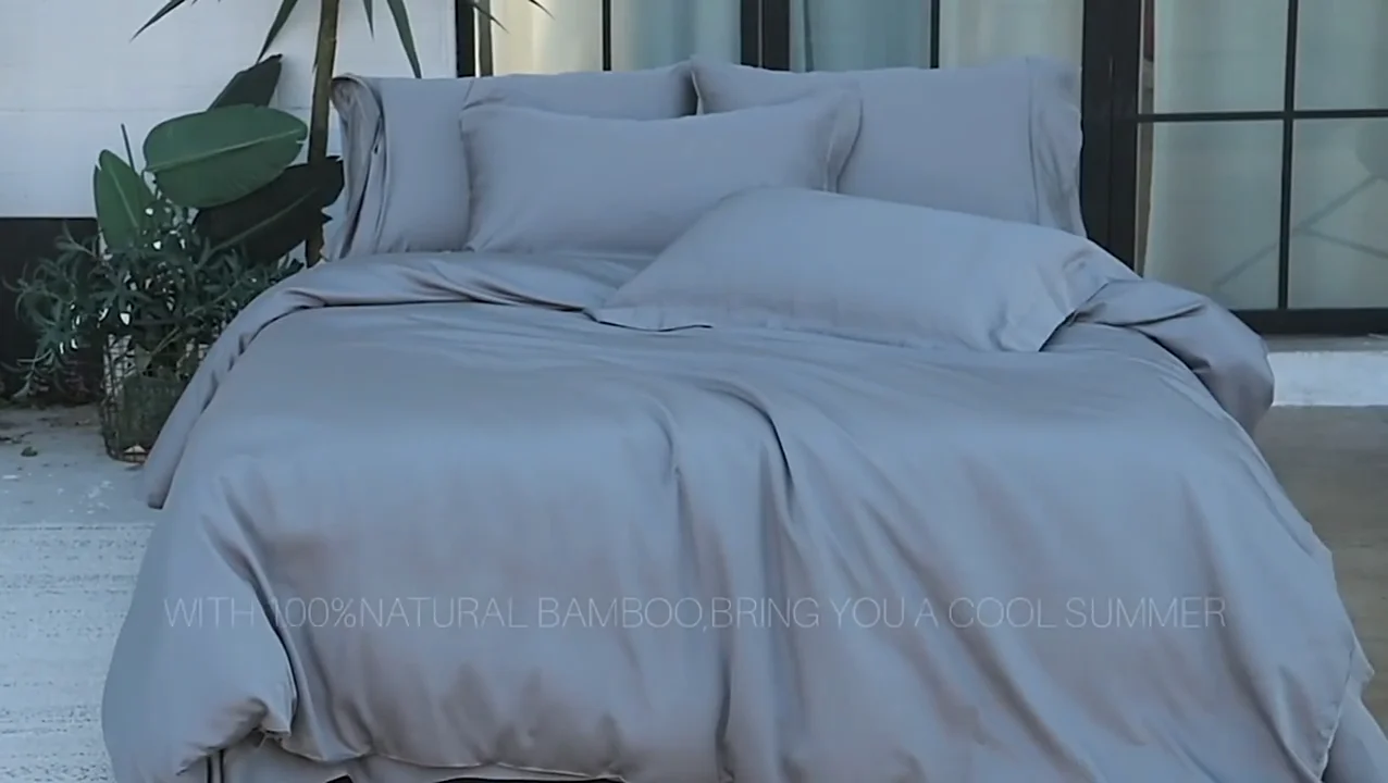 Eco Friendly Oeko100 300tc 100 Bamboo Rayon Bed Sheet Set Bedding Set