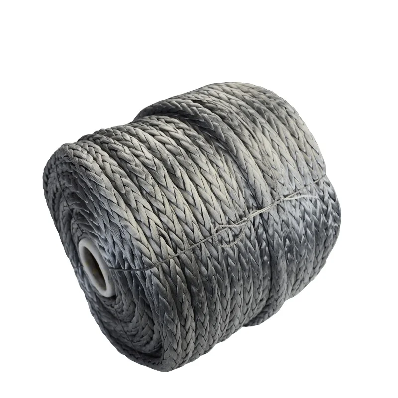 (JINLI ROPE) 6MM 12 Weaves UHMWPE Hollow Braid Marine Winch Rope