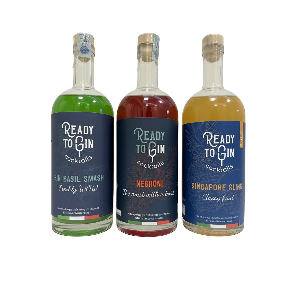 レディ・トゥ・ジン・カクテル ネグローニ バジル スマッシュ シンガポール スリング 各 1L 20% Alc.