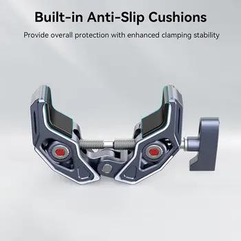 Smallrig Crab-Shaped Clamp with 1/4"-20, 3/8"-16 Threaded Holes Payload 7.7lbs/3.5kg for Most Photographic Accessories -3755 detail image