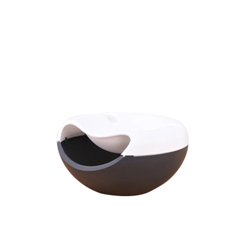 Creative Lazy Fruit Dish Snacks Nut Melon Seeds Bowl Double Layer Plastic Candy Plate  with Phone Holder