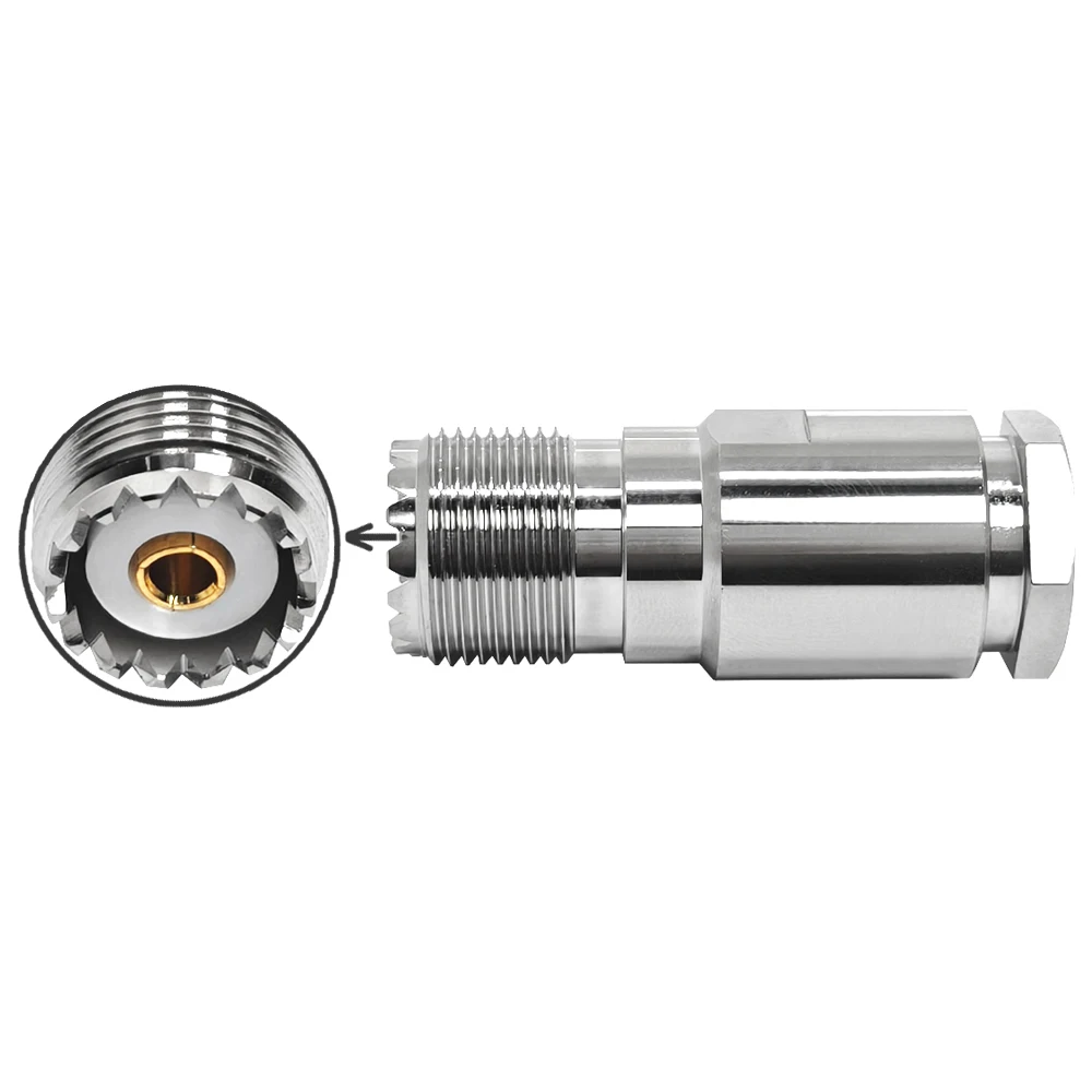 UHF Connector Rf Coaxial Cable PL259 Female SO239 Jack for 8DFB Coaxial Cable Feeder Cable