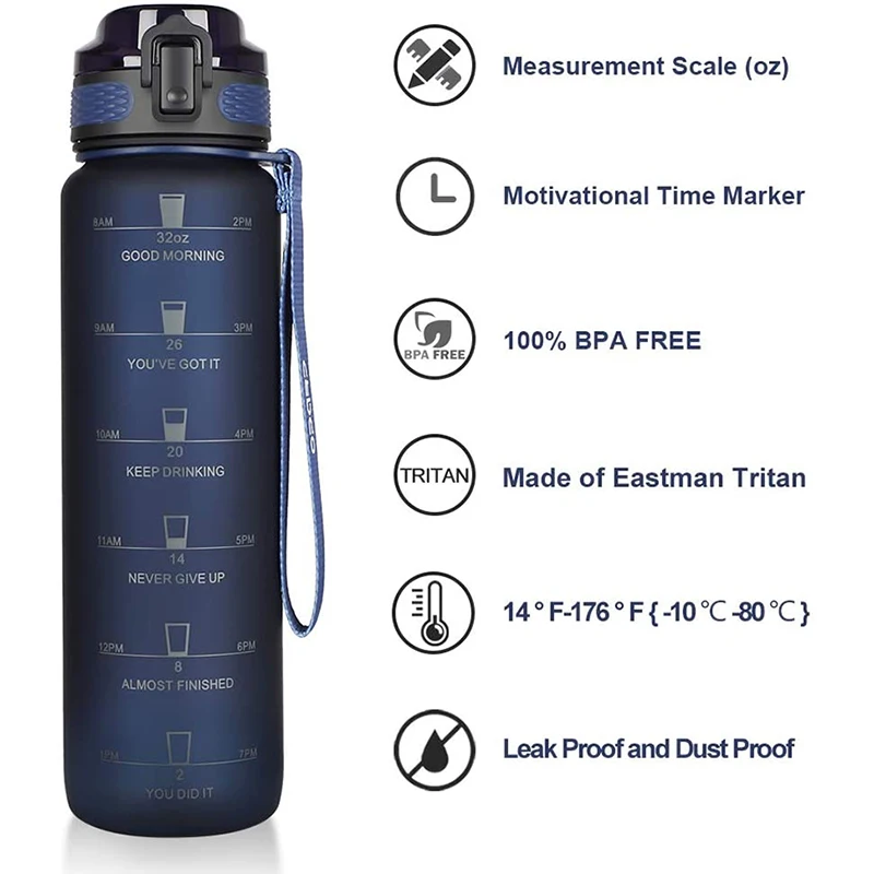 BPA Free Tritan 22 32 Oz Flip Lid Drinking Sports Plastic Simple Water  Bottle with Tea Infuse One Hand for Outdoor Gym - China Water Bottle and  Plastic Water Bottle price