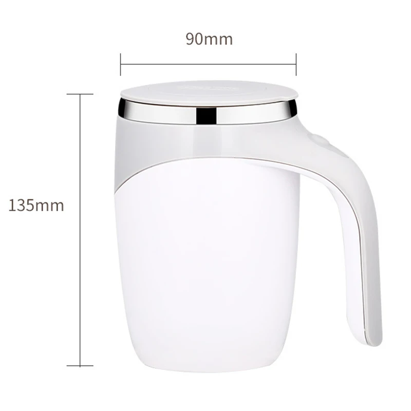 Custom Stainless Steel Insulated 380ml Double Wall Vacuum Coffee Tumbler Cup Automatic Self Stirring Magnetic Mug
