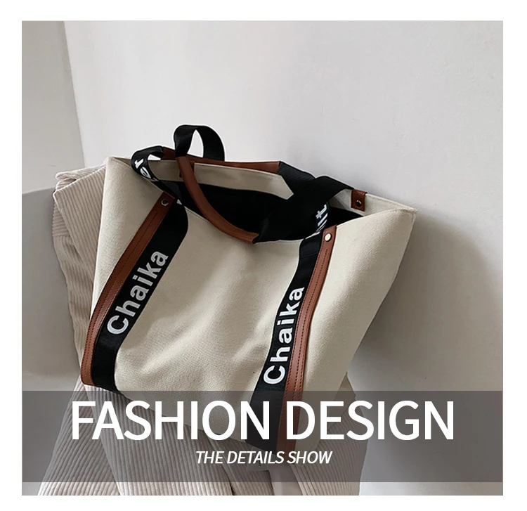 Canvas Oversized Gentle Woman Cloth Bags With Custom Printed Logo Tote ...
