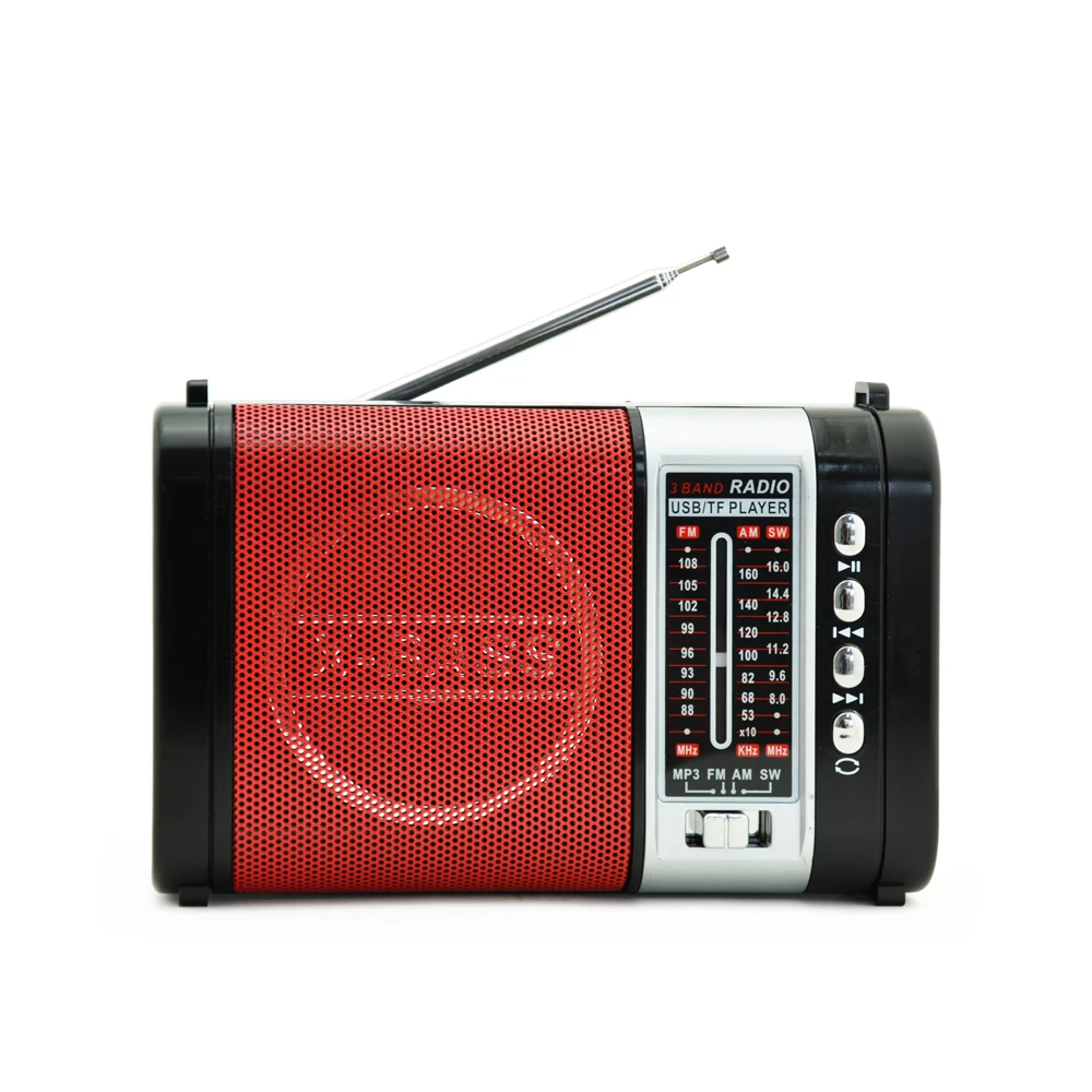 Universal - K607 radio portable AM/FM/SW/TF radio de poche MP3 magnétoscope  numérique support TF carte USB REC magnétophone temps de sommeil(blanche) -  Radio - Rue du Commerce
