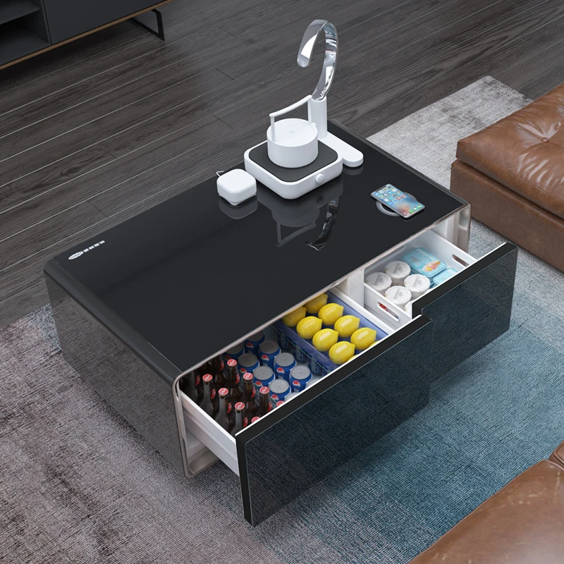 Multifunctional Smart Home Furniture Coffee Table Fridge 90L Refrigerator Smart Coffee Table with Wireless Charging