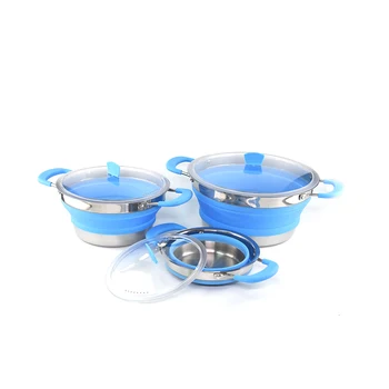 Superior Quality Certificated Camping Cookware Pot Set Camping Pot Silicon Hot Pot For Outdoor