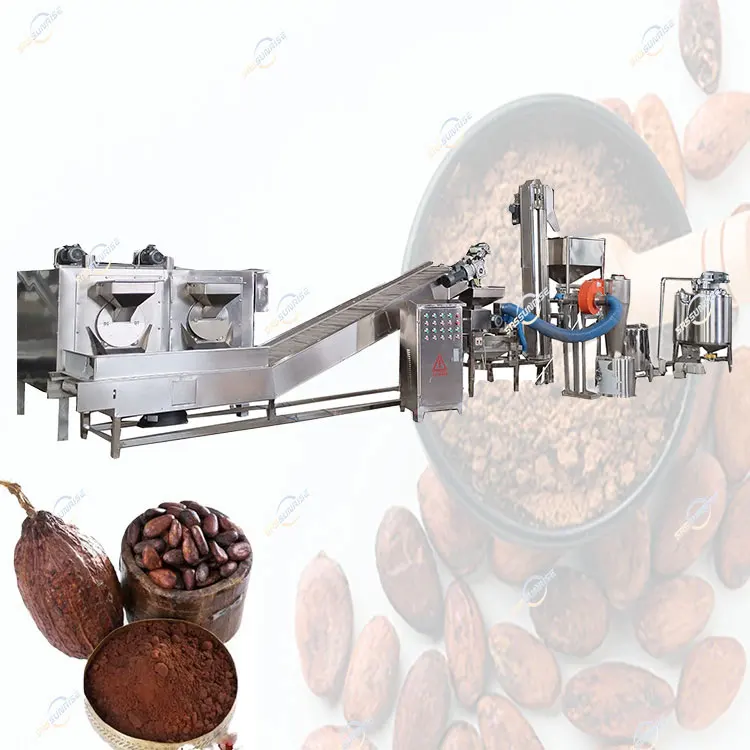 Manufacturer Small Scale Manual Cacao Cocoa Bean Production Processing Line for Making Butter Powder Chocolate Machine
