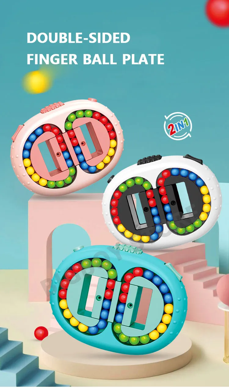 Rotating Magic Bean Finger Cube Toys Kids Intelligence Developm Stress Relief UK 