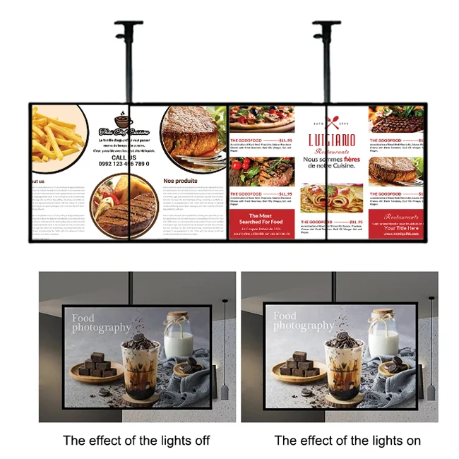 Hanging Wall Mounted 8mm TFT Screen 32inch Restaurant LCD Advertising Display Digital Signage Menu Board
