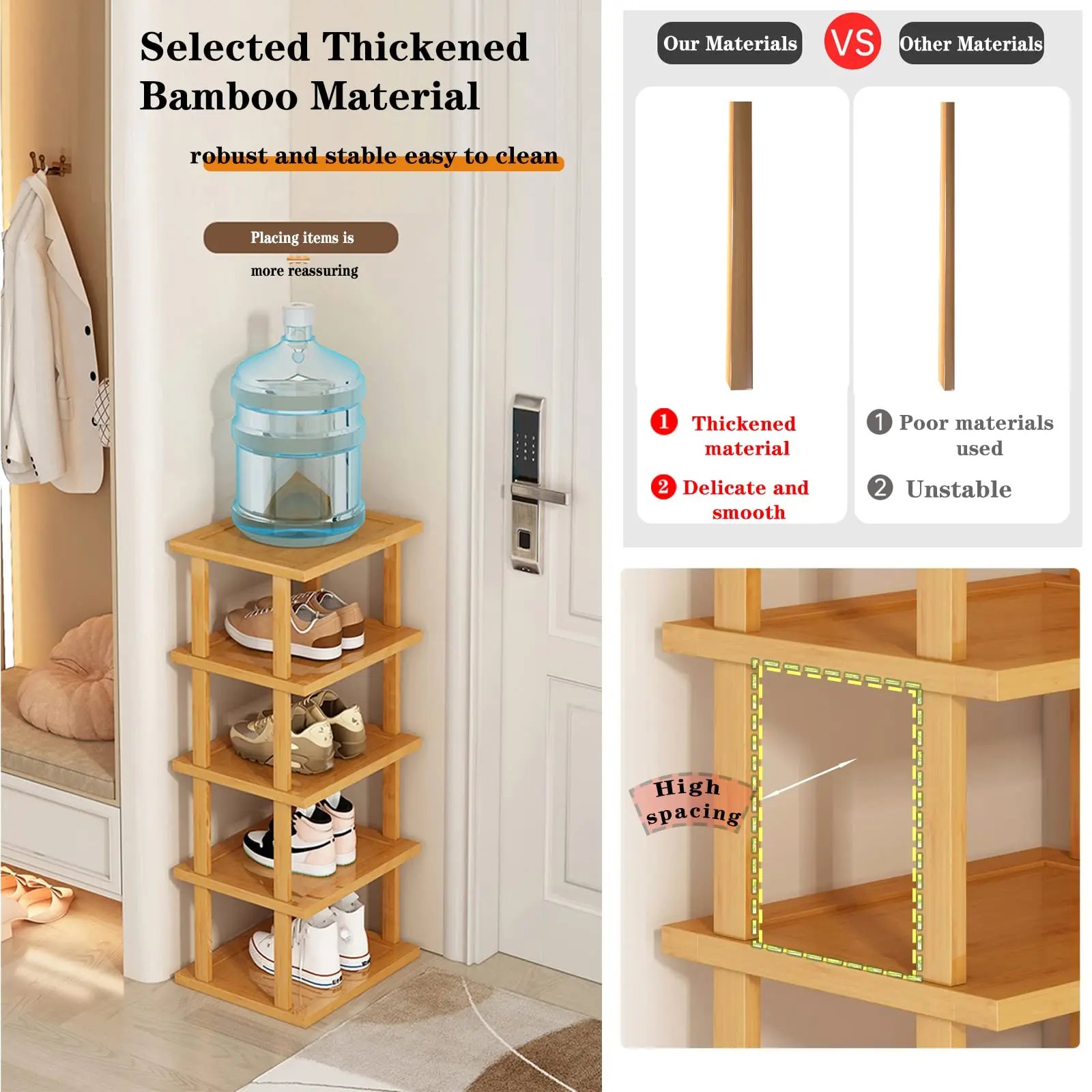 product modern bamboo shoe rack stand for bedroom wholesale living room home furniture porte chaussure shoe storage shelf-10