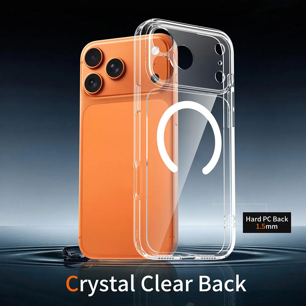 product 15mm thin clear transparent anti scratch mobile phone case for iphone 18 17 pro max individual buttons lens protection-3