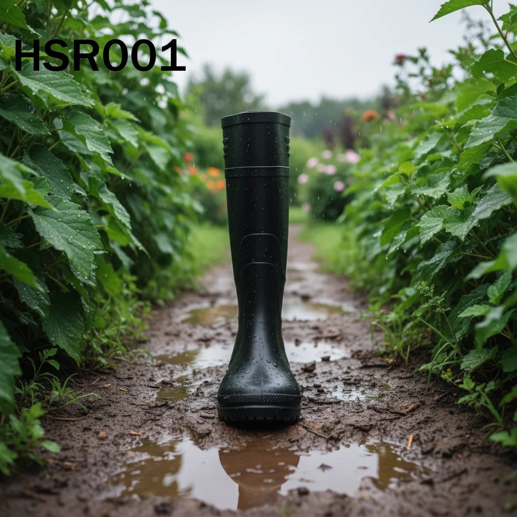 ZYF,hiking in Wet Areas Mud Resistant Black/yellow Rain Boots Vegetable Garden High Cut Water Proof PVC Farm Boots HSR001