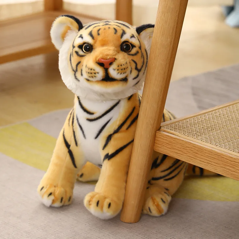 23-33cm Simulation Baby Tiger Plush Toy Stuffed Soft Wild Animal  Kids Gift 